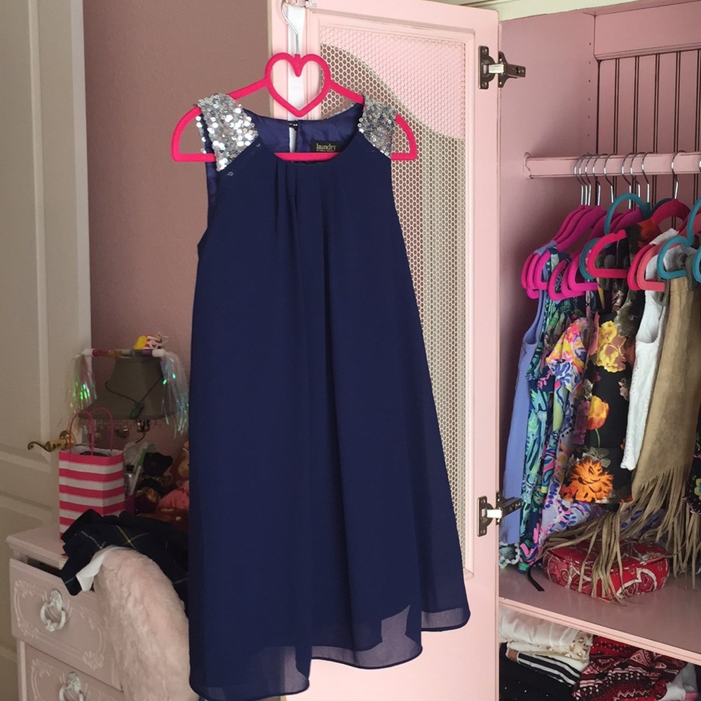 Beautiful girls dress by Laundry with sequins.